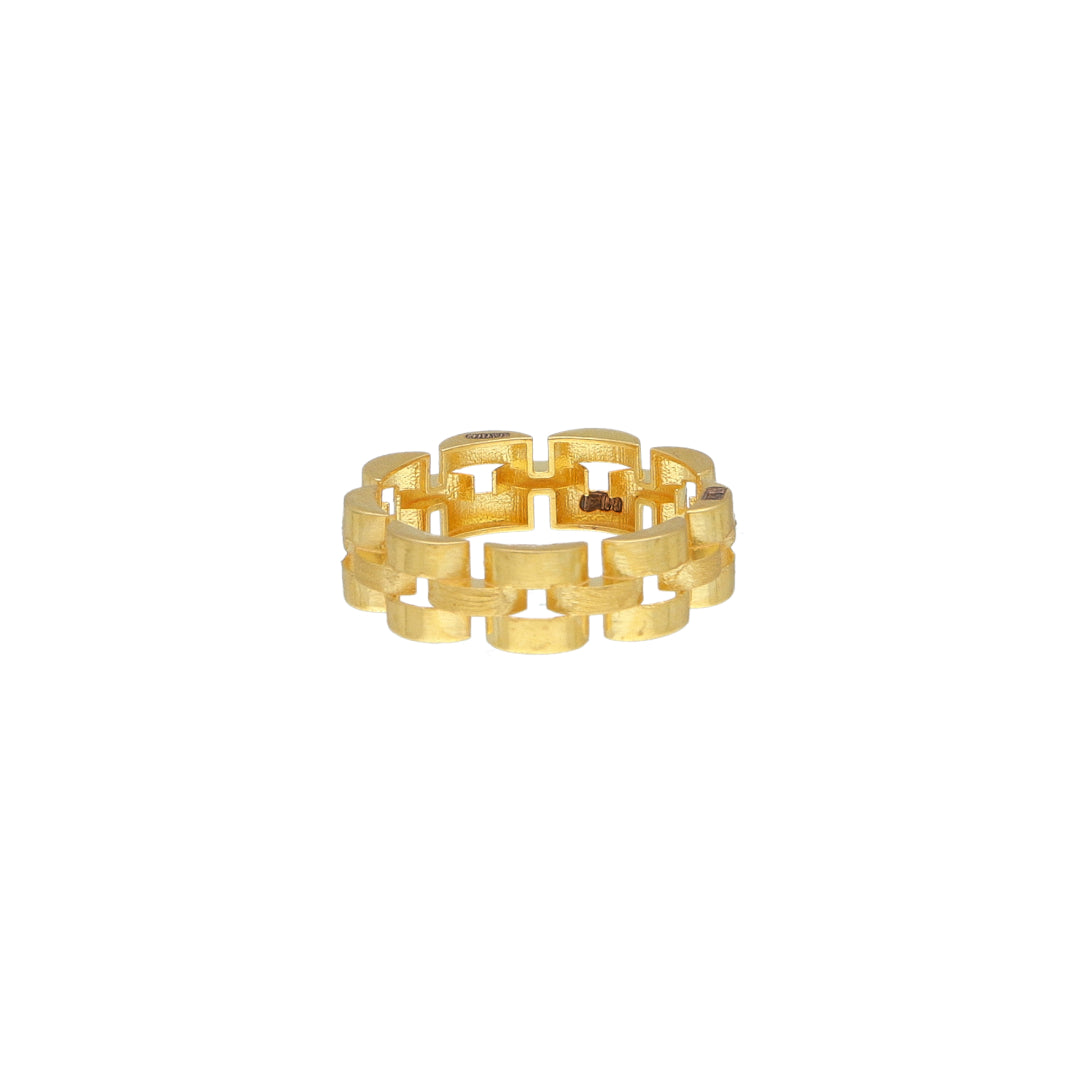 Gold Blocks Design Ring 21KT - FKJRN21KM12093