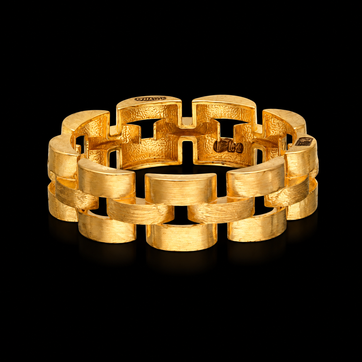 Gold Blocks Design Ring 21KT - FKJRN21KM12093