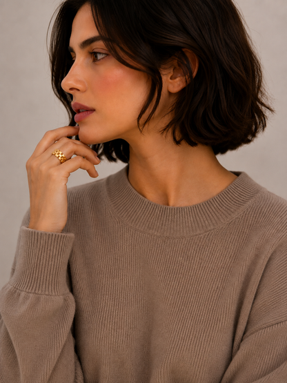 Gold Blocks Design Ring 21KT - FKJRN21KM12093