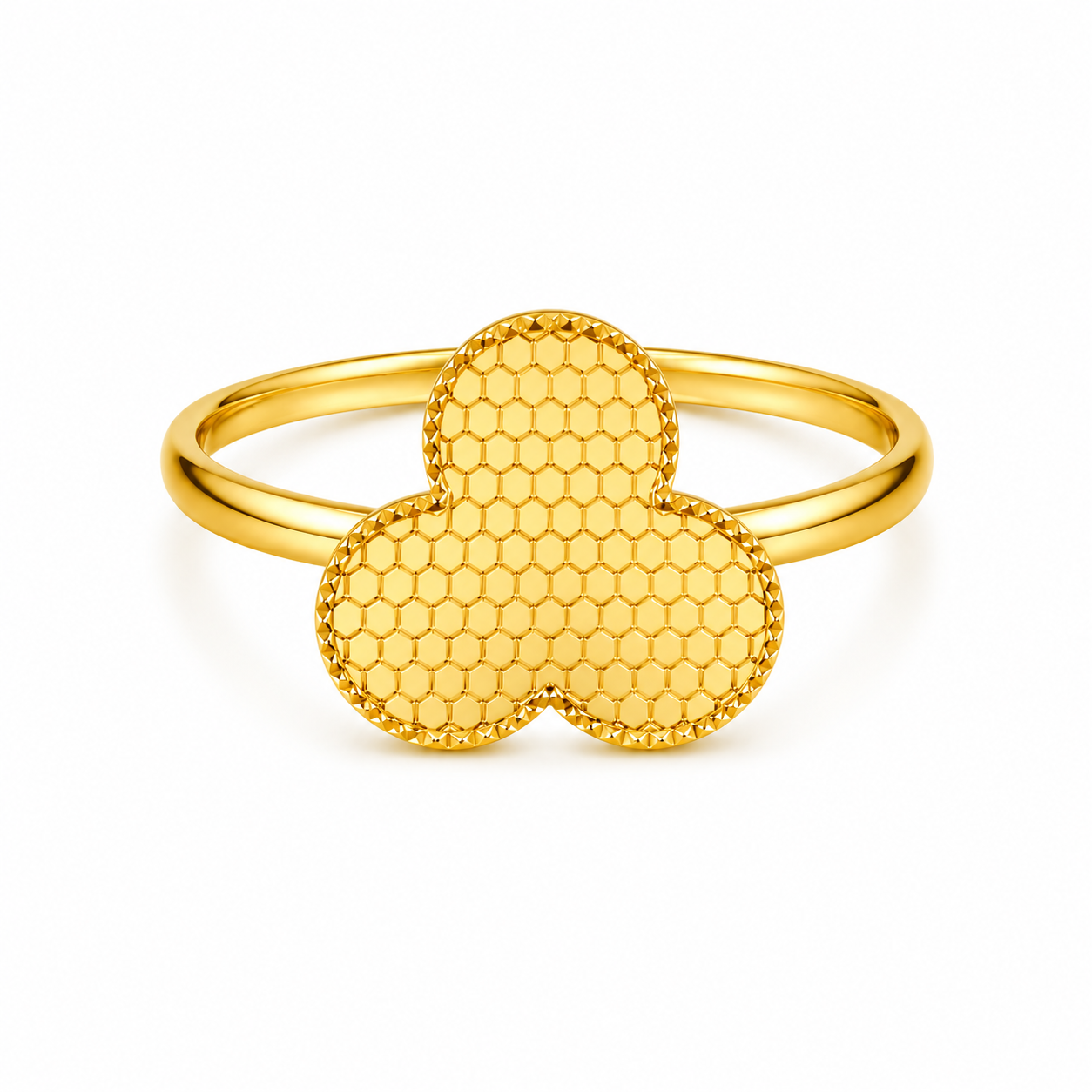 Gold Leaf Shaped Ring 21KT - FKJRN21KM12141