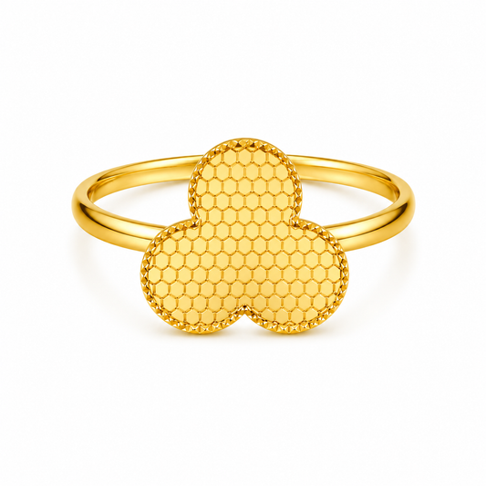 Gold Leaf Shaped Ring 21KT - FKJRN21KM12141