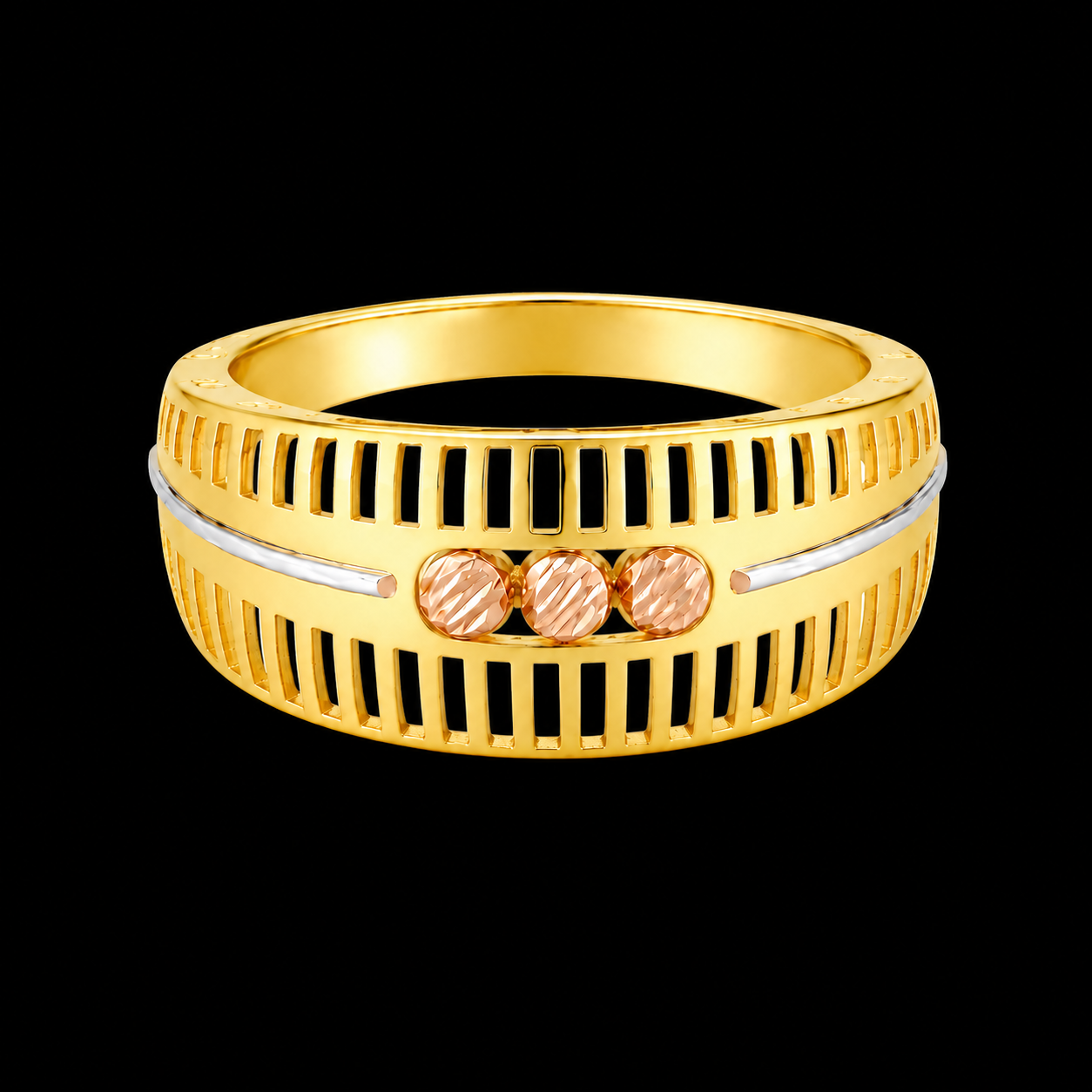 Gold Classic Design Ring 21KT - FKJRN21KM12142