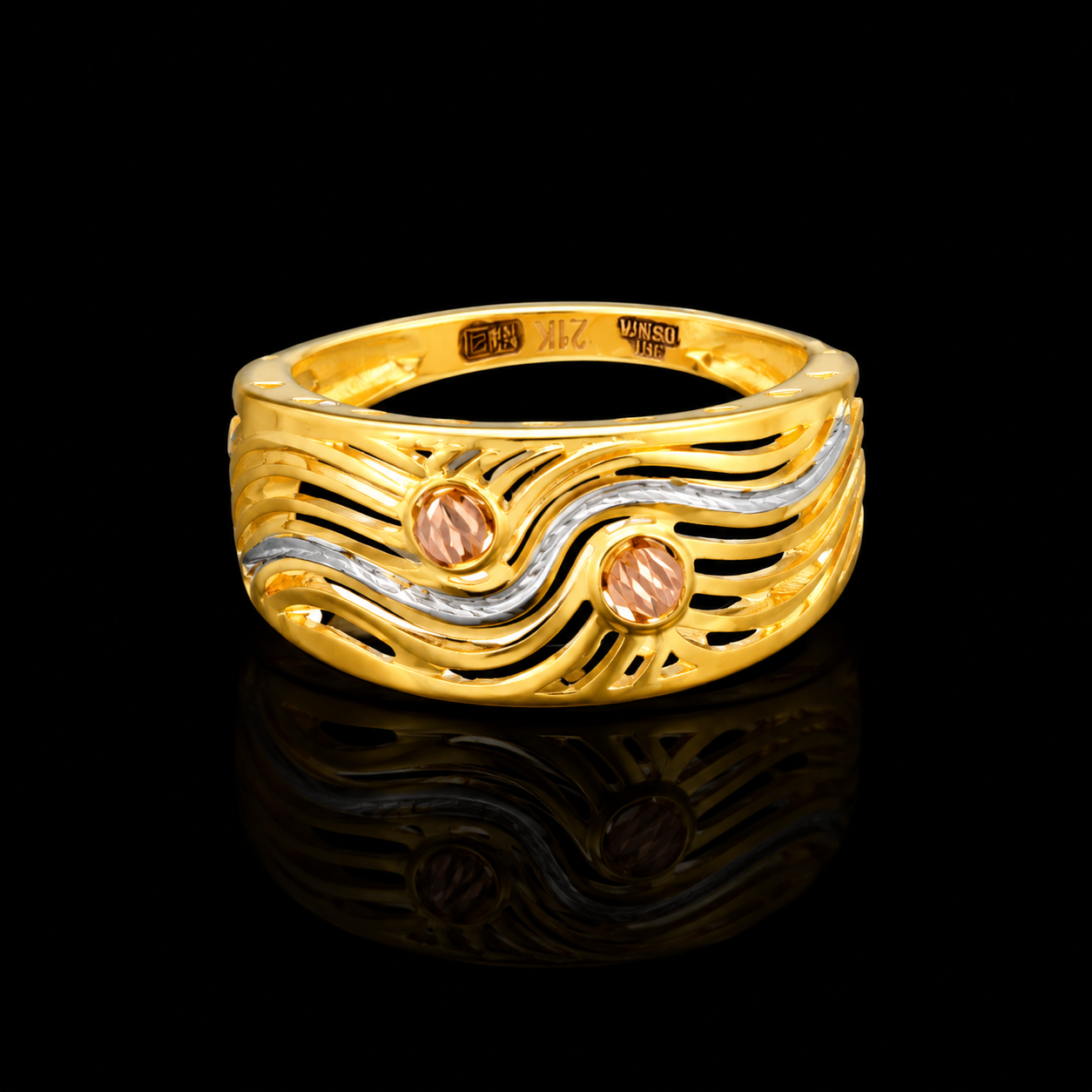 Gold Classic Design Ring 21KT - FKJRN21KM12143