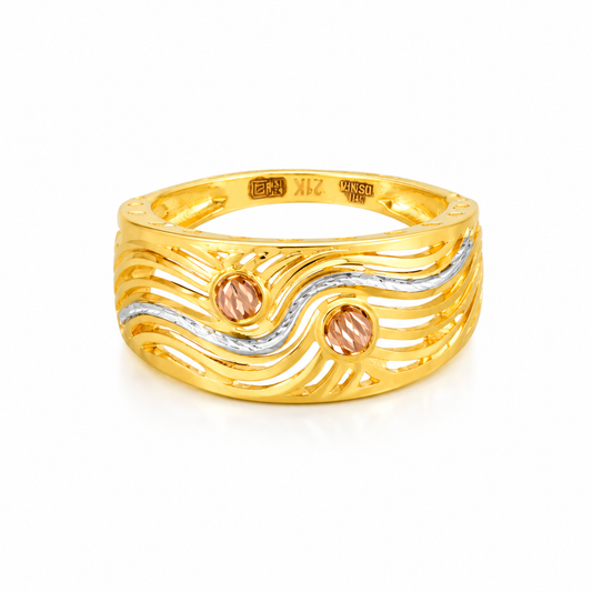Gold Classic Design Ring 21KT - FKJRN21KM12143