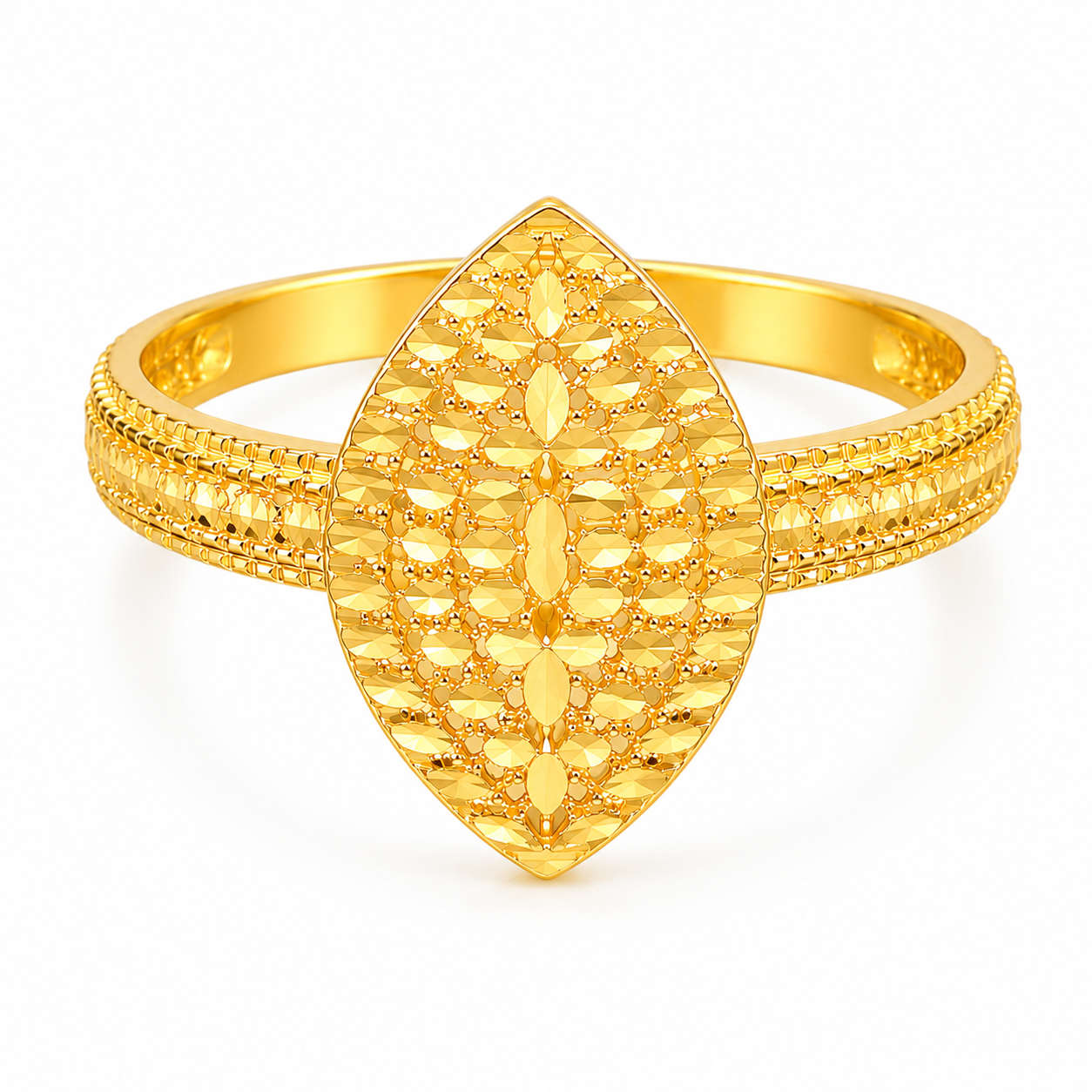 Gold Classic Design Ring 21KT - FKJRN21KM12144