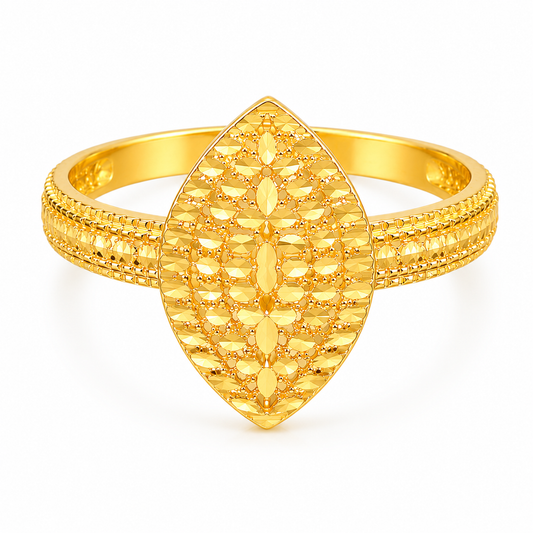 Gold Classic Design Ring 21KT - FKJRN21KM12144