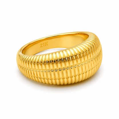 Gold Chunky Ring 21KT - FKJRN21KM12167