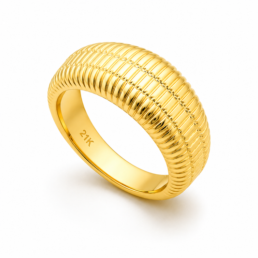 Gold Chunky Ring 21KT - FKJRN21KM12167