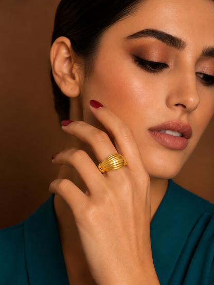 Gold Elegant Ring 21KT - FKJRN21KM12171
