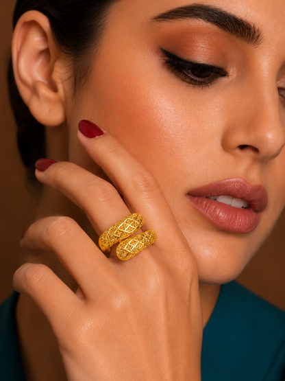 Gold Turkish Design Ring 21KT - FKJRN21KM12172
