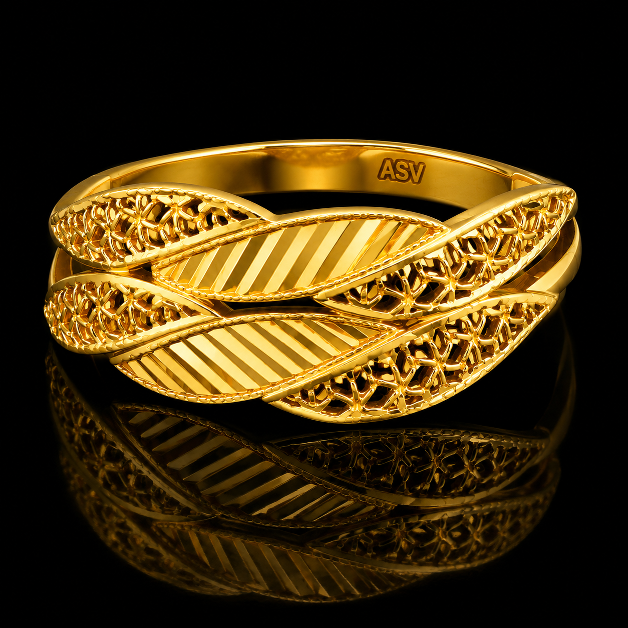 Gold Turkish Design Ring 21KT - FKJRN21KM12173