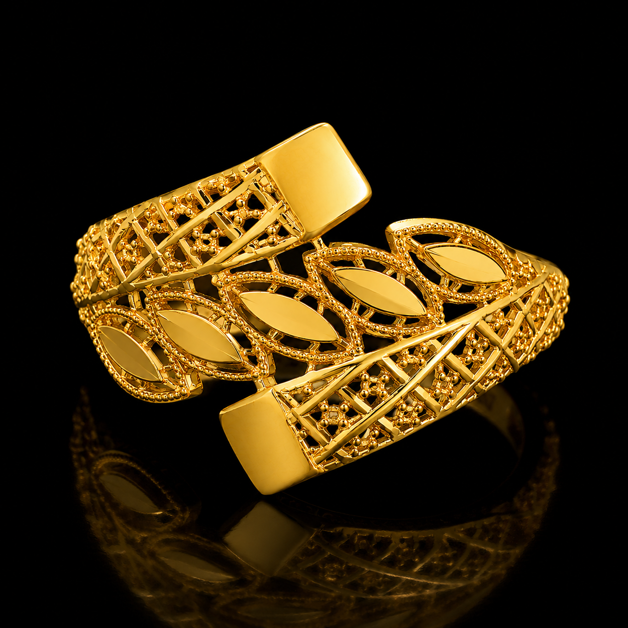 Gold Turkish Design Ring 21KT - FKJRN21KM12174