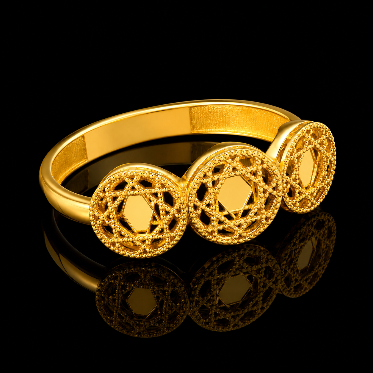 Gold Turkish Design Ring 21KT - FKJRN21KM12175