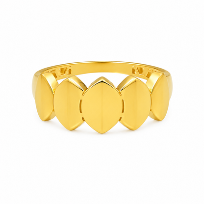 Gold Contemporary Navette-Shaped Ring 21KT - FKJRN21KM12223