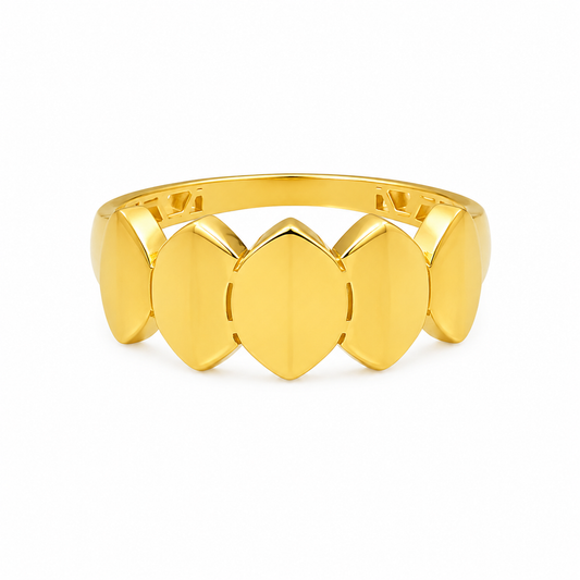 Gold Contemporary Navette-Shaped Ring 21KT - FKJRN21KM12223