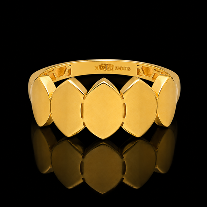Gold Contemporary Navette-Shaped Ring 21KT - FKJRN21KM12223