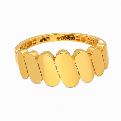 Gold Contemporary Bold Design Ring 21KT - FKJRN21KM12225