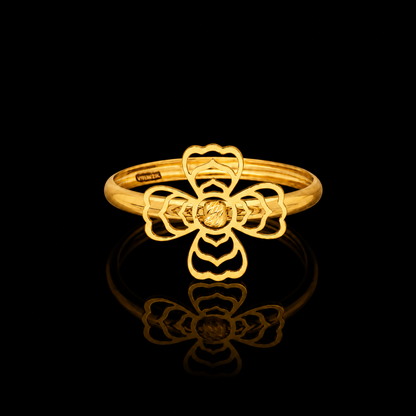 Gold Flower Design Ring 21KT - FKJRN21KM12226