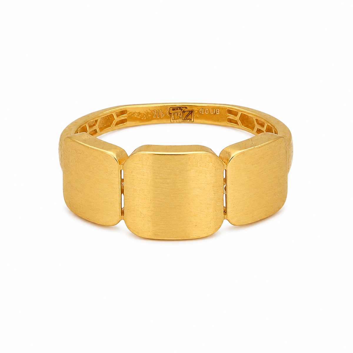 Gold Contemporary Bold Design Ring 21KT - FKJRN21KM12227