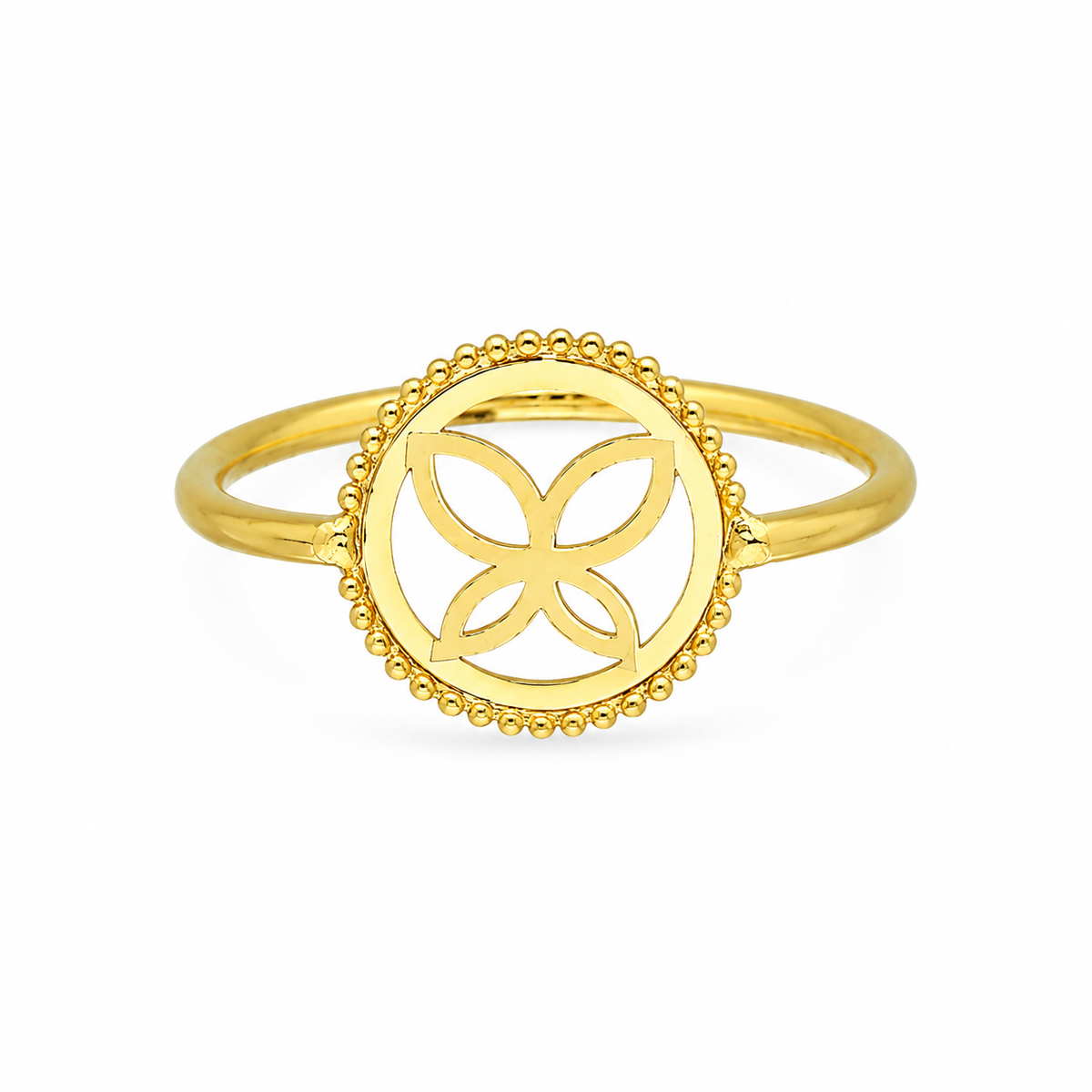 Gold Delicate Butterfly Pattern Ring 21KT - FKJRN21KM12233