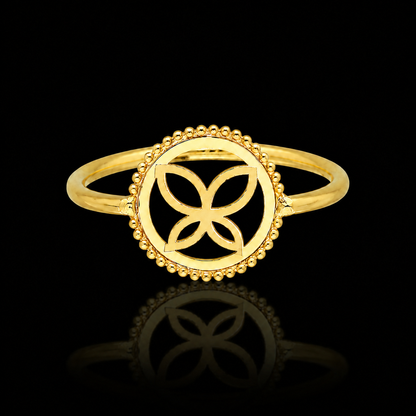 Gold Delicate Butterfly Pattern Ring 21KT - FKJRN21KM12233