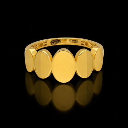 Gold Contemporary Bold Design Ring 21KT - FKJRN21KM12236