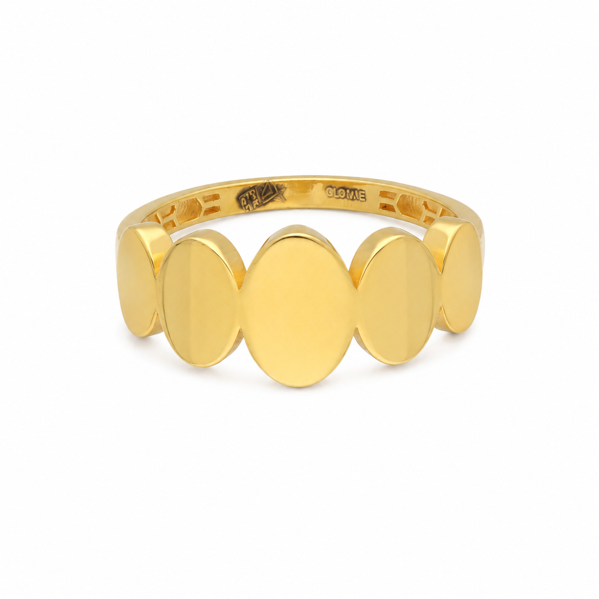 Gold Contemporary Bold Design Ring 21KT - FKJRN21KM12236