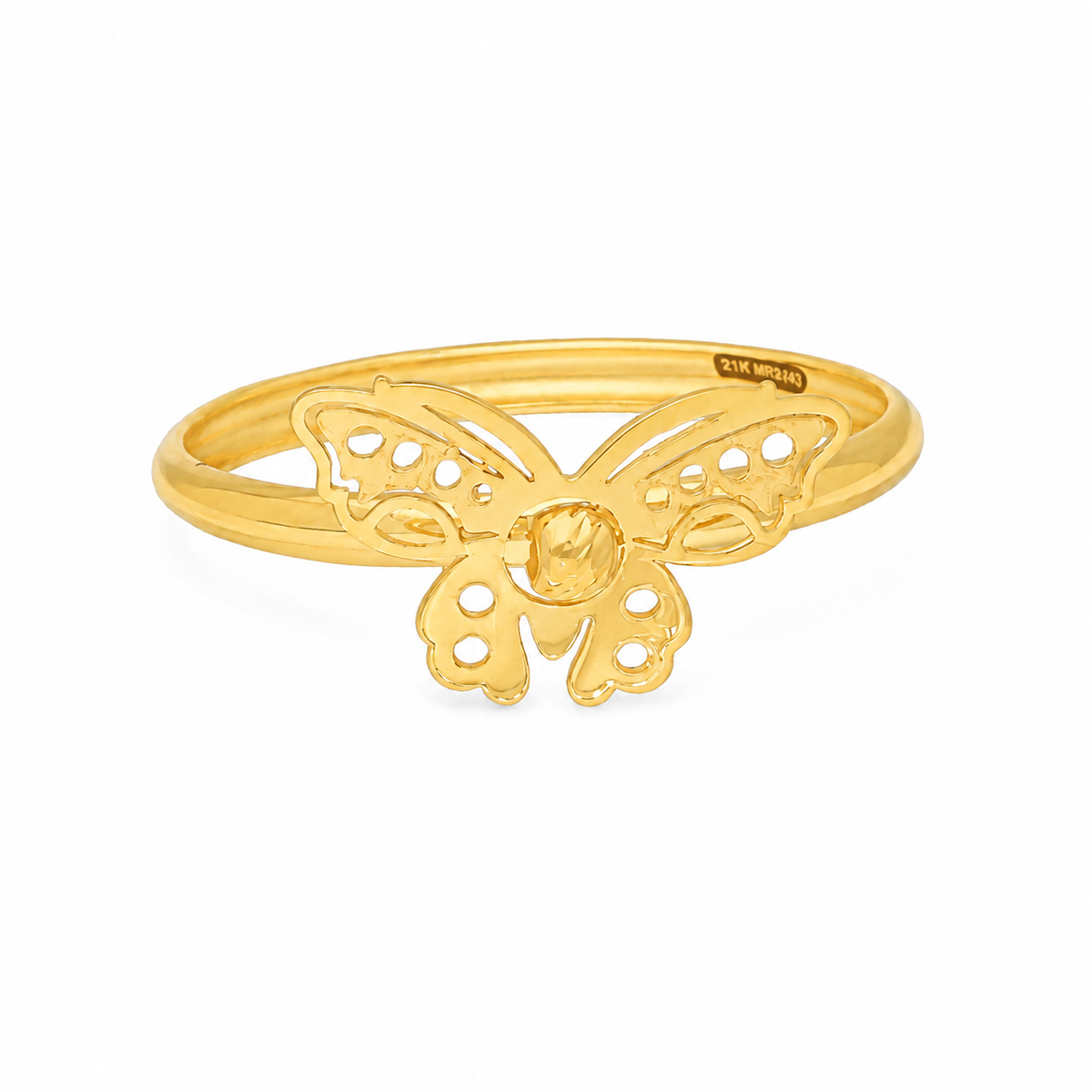 Gold Delicate Butterfly Shaped Ring 21KT - FKJRN21KM12238