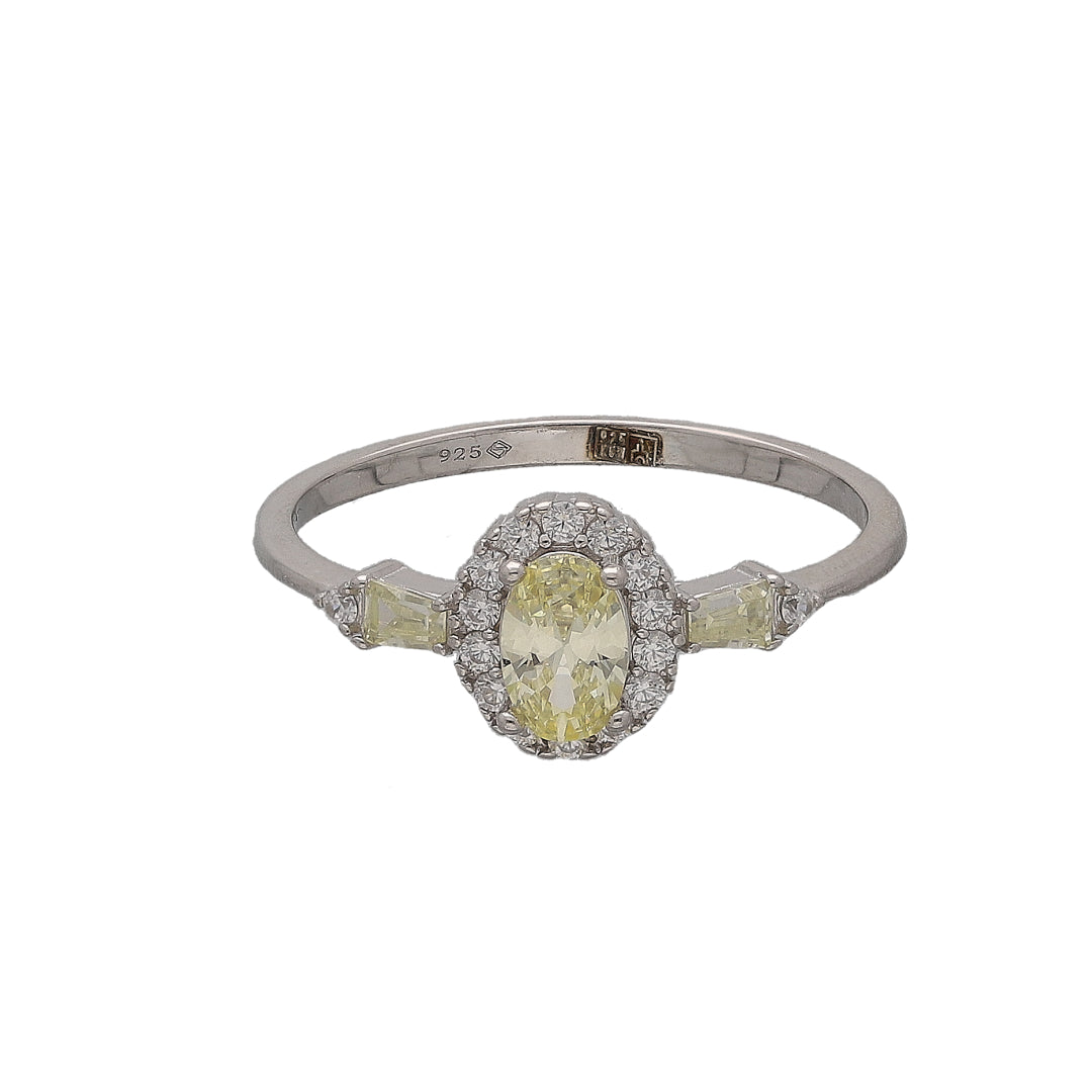 Sterling Silver 925 Sunlit Oval Ring - FKJRNSL10713