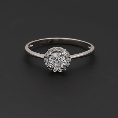 Sterling Silver 925 Circle Shine Ring - FKJRNSL10716