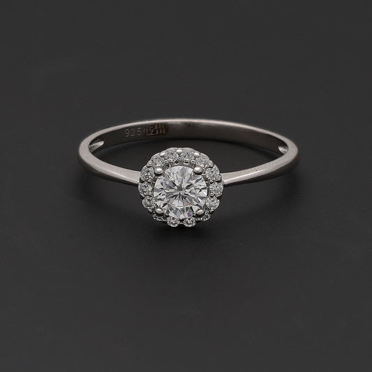 Sterling Silver 925 Circle Shine Ring - FKJRNSL10716