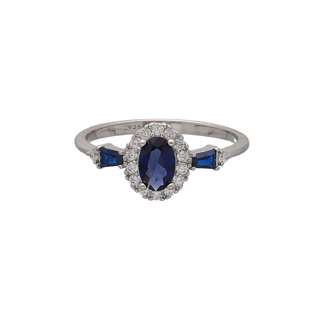 Sterling Silver 925 Blue Spark Ring - FKJRNSL10717