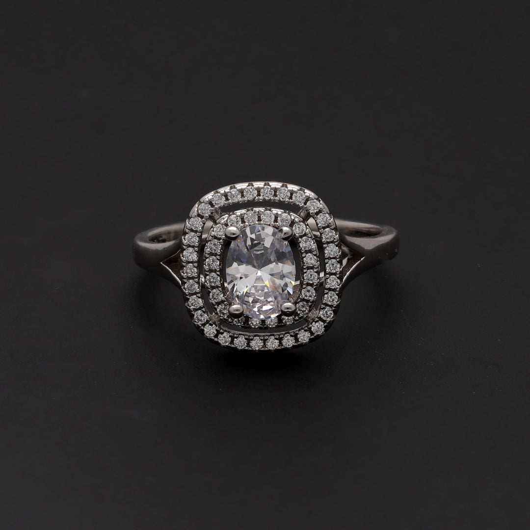 Sterling Silver 925 Grandeur Halo Ring - FKJRNSL10719