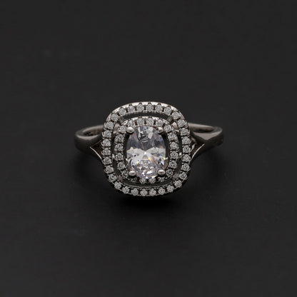Sterling Silver 925 Grandeur Halo Ring - FKJRNSL10719
