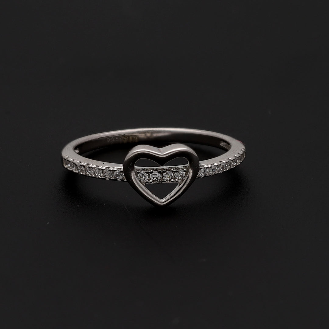 Sterling Silver 925 Heartline Diamond Ring - FKJRNSL10722