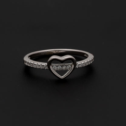 Sterling Silver 925 Heartline Diamond Ring - FKJRNSL10722