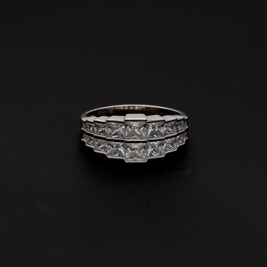 Sterling Silver 925 Princess Diamond Ring - FKJRNSL10723