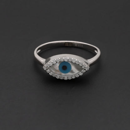 Sterling Silver 925 Evil Eye Ring - FKJRNSL10734