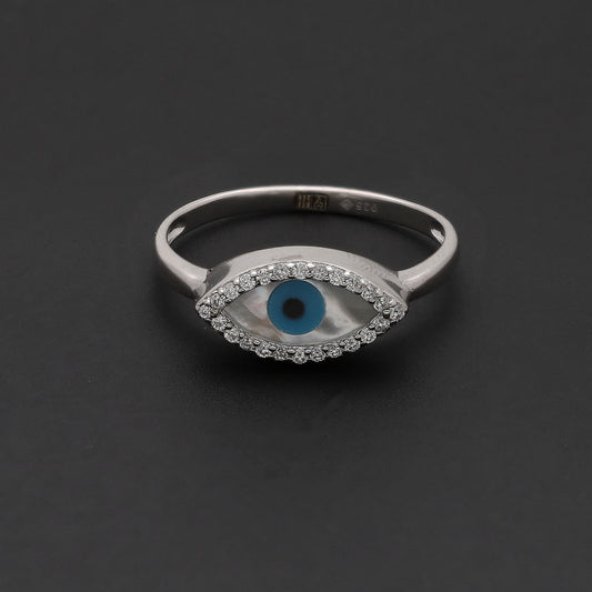 Sterling Silver 925 Evil Eye Ring - FKJRNSL10734
