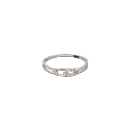 Sterling Silver 925 Link Diamond Ring - FKJRNSL10739