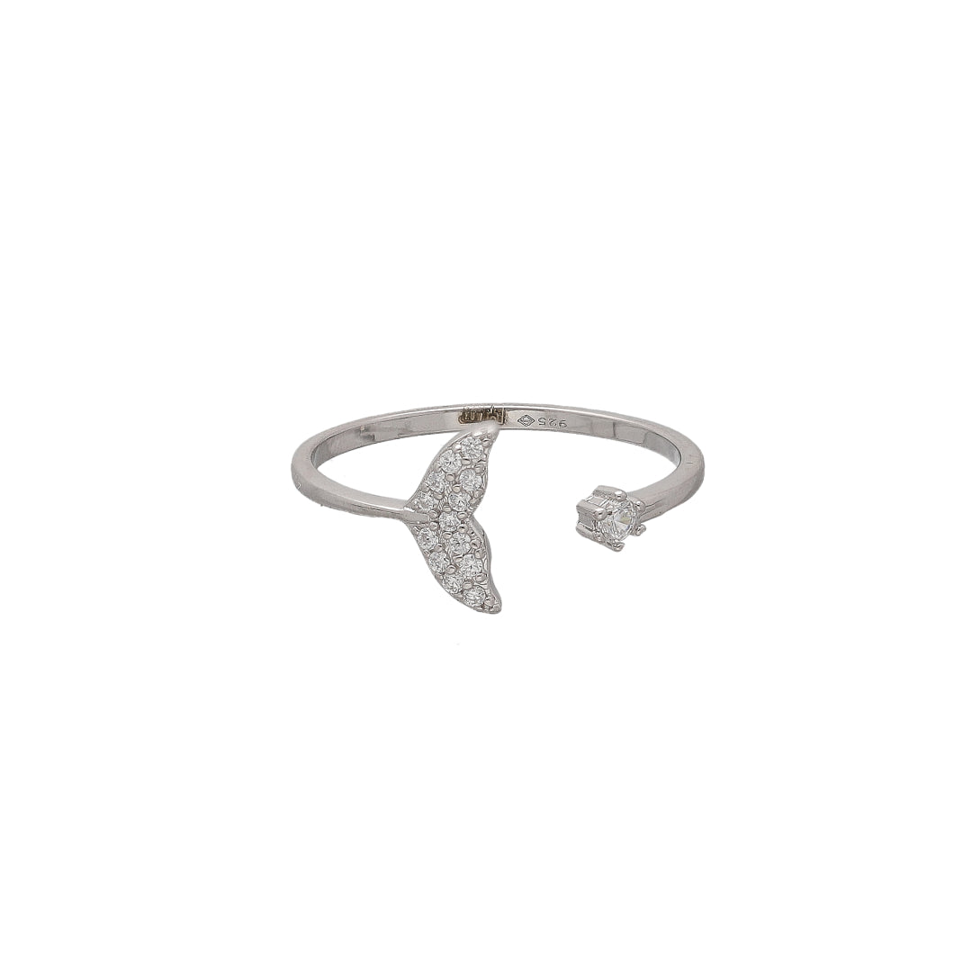 Sterling Silver 925 Marine Tail Open Ring - FKJRNSL10743