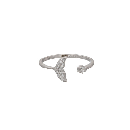 Sterling Silver 925 Marine Tail Open Ring - FKJRNSL10743