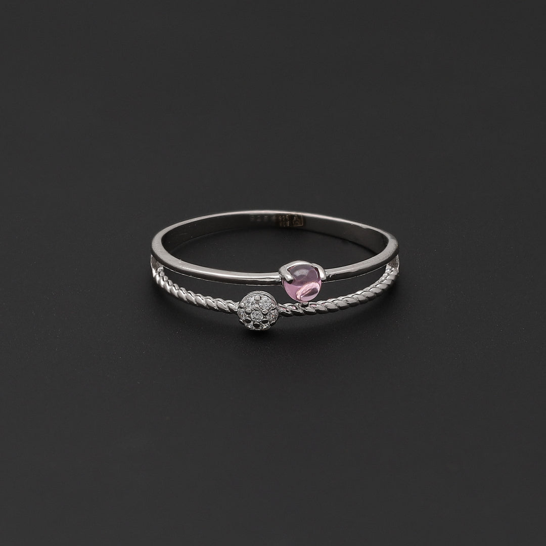 Sterling Silver 925 Dual Band Heart Ring - FKJRNSL10744