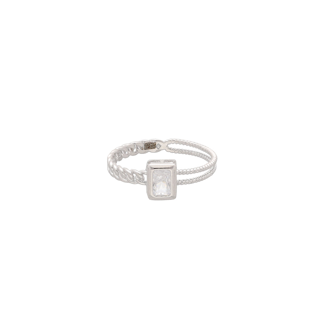 Sterling Silver 925 Luxe Edge Ring - FKJRNSL10751