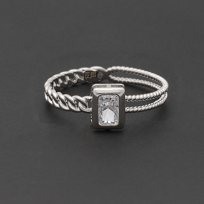 Sterling Silver 925 Luxe Edge Ring - FKJRNSL10751