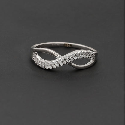 Sterling Silver 925 Infinity Loop Ring - FKJRNSL10754