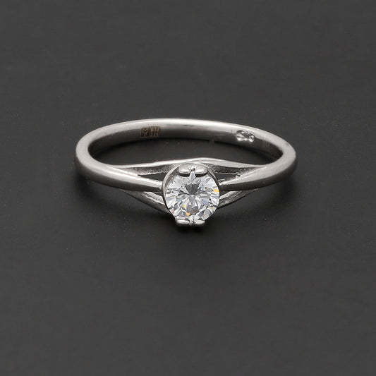 Sterling Silver 925 Timeless Solitaire Ring - FKJRNSL10758