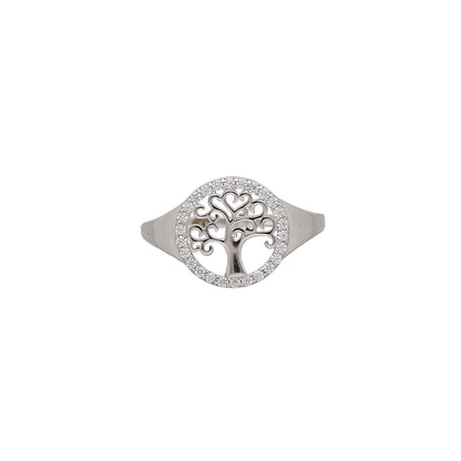 Sterling Silver 925 Crystal Tree Ring - FKJRNSL10760