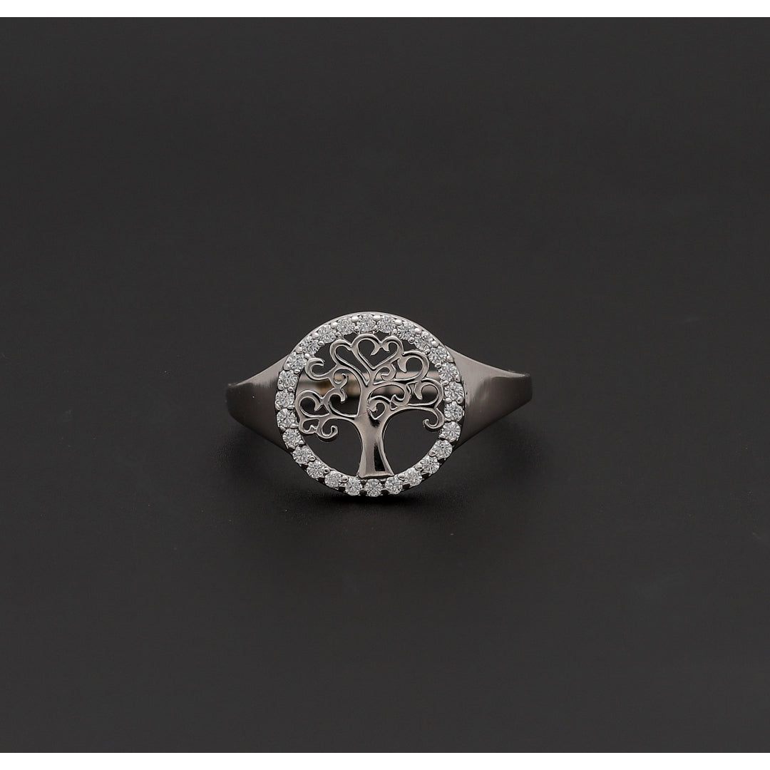 Sterling Silver 925 Crystal Tree Ring - FKJRNSL10760