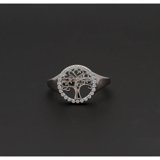 Sterling Silver 925 Crystal Tree Ring - FKJRNSL10760